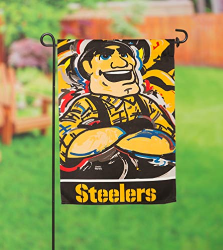 Team Sports America Pittsburgh Steelers Suede Garden Flag 12.5 x 18 Inches Justin Patten - 757 Sports Collectibles