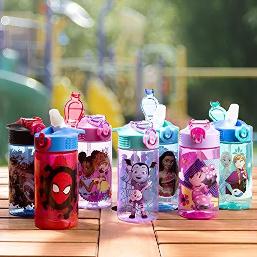 Zak Designs Disney Frozen 2 Kids Spout Cover and Built-in Carrying Loop Made of Plastic, Leak-Proof Water Bottle Design, 16oz, Elsa & Anna - 757 Sports Collectibles