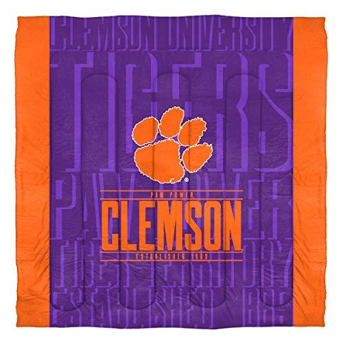 The Northwest Company Officially Licensed NCAA Clemson Tigers Modern Take Full/Queen Comforter and 2 Sham Set , Orange - 757 Sports Collectibles