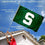 Michigan State University Green Flag and Pole Bracket Mount Bundle - 757 Sports Collectibles