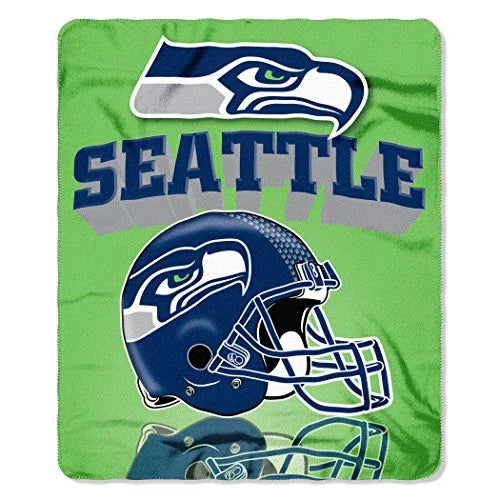 NFL Seattle Seahawks Gridiron Fleece Throw, 50-inches x 60-inches - 757 Sports Collectibles