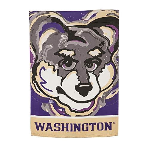 Team Sports America University of Washington, Embossed Suede Indoor Outdoor Flag Justin Patten - 757 Sports Collectibles