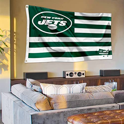 WinCraft New York Jets USA American Nation Stripes 3x5 Grommet Flag - 757 Sports Collectibles