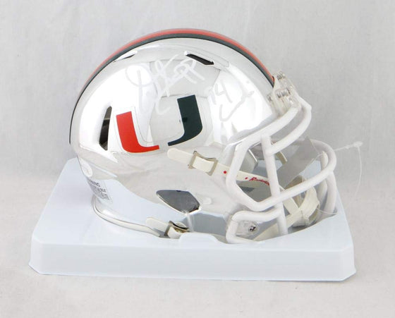 Warrren Sapp Signed Miami Hurricanes Riddell Chrome Mini Helmet w/Insc-JSA W Auth White - 757 Sports Collectibles
