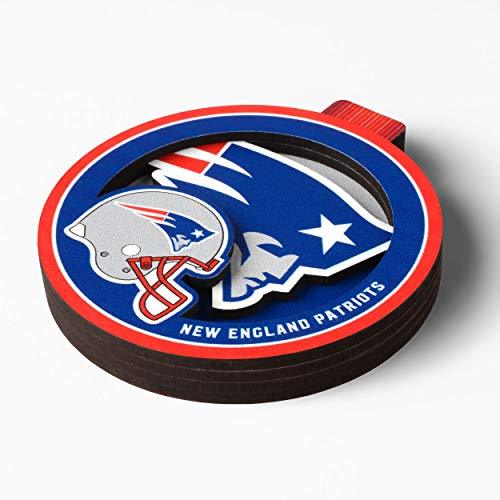 YouTheFan NFL New England Patriots 3D Logo Series Ornament, team colors - 757 Sports Collectibles