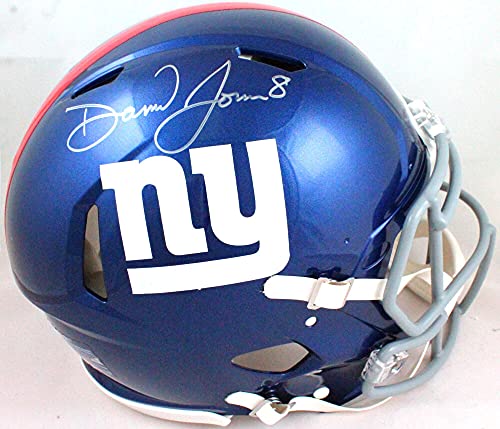 Daniel Jones Autographed F/S NY Giants Authentic Speed Helmet- Beckett W Silver - 757 Sports Collectibles