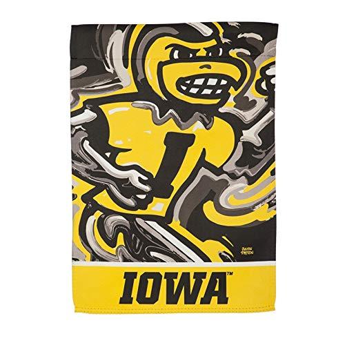 Team Sports America University of Iowa, Embossed Suede Indoor Outdoor Flag Justin Patten - 757 Sports Collectibles