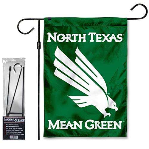 University of North Texas Garden Flag and Flag Stand Holder Flagpole Set - 757 Sports Collectibles