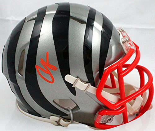 Chad Johnson Autographed Cincinnati Bengals Flash Speed Mini Helmet-Beckett W Hologram Orange - 757 Sports Collectibles