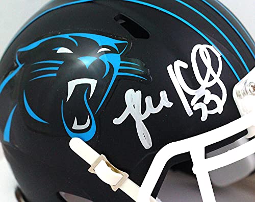 Luke Kuechly Autographed Carolina Panthers Flat Black Mini Helmet- Beckett WSil - 757 Sports Collectibles