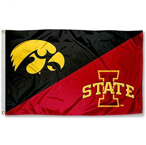 College Flags & Banners Co. Iowa vs. Iowa State House Divided 3x5 Flag - 757 Sports Collectibles