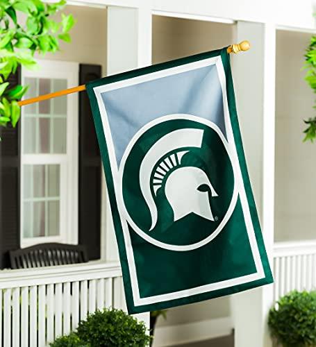 Team Sports America NCAA Double Sided Michigan State University House Flag Officially Licensed Sports Flag for Home Office Yard Sports Gift - 757 Sports Collectibles