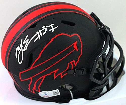 AJ Epenesa Autographed Buffalo Bills Eclipse Speed Mini Helmet- Beckett WSilver - 757 Sports Collectibles