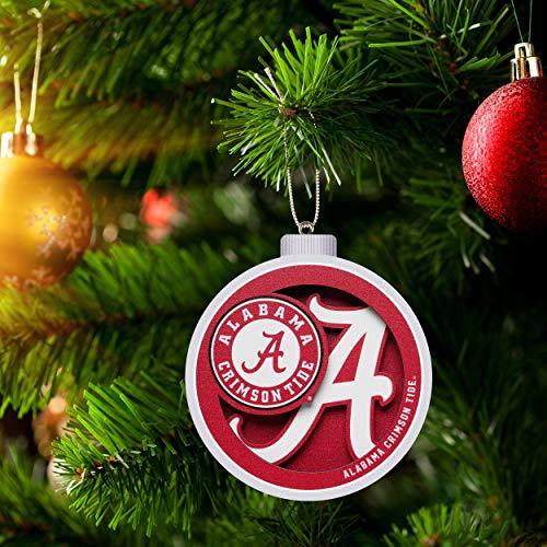 YouTheFan NCAA Alabama Crimson Tide 3D Logo Series Ornament, team colors - 757 Sports Collectibles