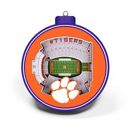NCAA Clemson Tigers - Memorial 3D Stadium View Ornament, Team Colors, Large - 757 Sports Collectibles