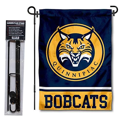 College Flags & Banners Co. Quinnipiac Bobcats Garden Flag and Flag Stand Pole Holder Set - 757 Sports Collectibles