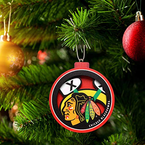 NHL Chicago Blackhawks 3D Logo Series Ornament - 757 Sports Collectibles