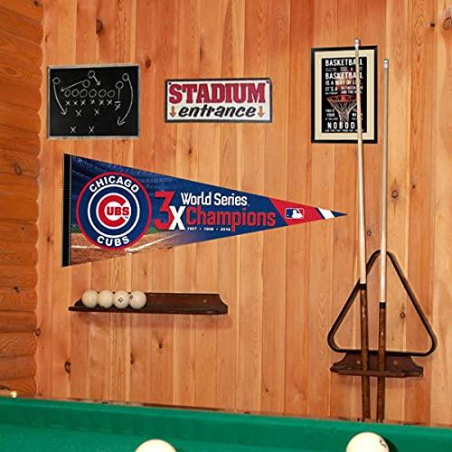 WinCraft Chicago Baseball 3 Time Champions Pennant Flag - 757 Sports Collectibles