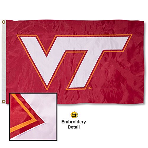 Virginia Tech Hokies Maroon Embroidered and Stitched Nylon Flag - 757 Sports Collectibles