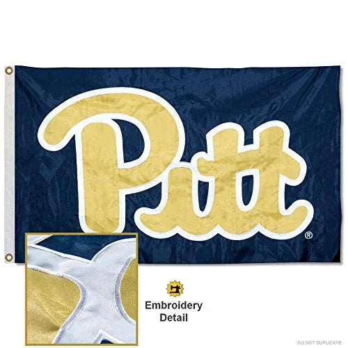 College Flags & Banners Co. Pittsburgh Panthers Embroidered and Stitched Nylon Flag - 757 Sports Collectibles