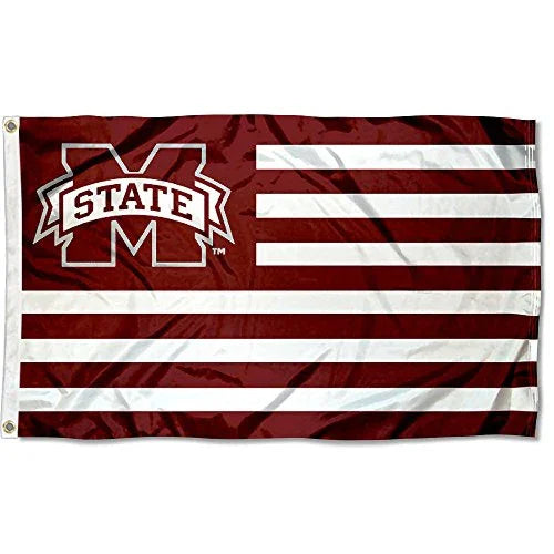 College Flags & Banners Co. Mississippi State Bulldogs Stars and Stripes Nation Flag - 757 Sports Collectibles
