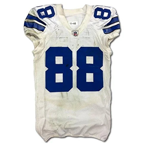 Cowboys Dez Bryant Game Worn White Reebok Road Jersey 12/4/2011 Photo Matched - 757 Sports Collectibles