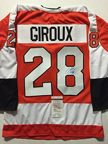 Autographed/Signed Claude Giroux Philadelphia Orange Hockey Jersey JSA COA - 757 Sports Collectibles