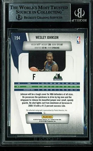 Timberwolves Wesley Johnson Signed Card 2010 Prestige RC #194 BAS Slabbed - 757 Sports Collectibles