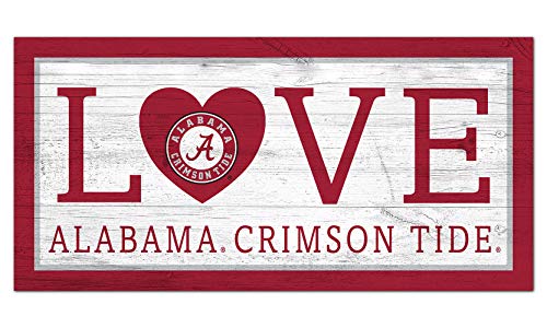 Fan Creations NCAA Alabama Crimson Tide Unisex University of Alabama Love Sign, Team Color, 6 x 12 - 757 Sports Collectibles