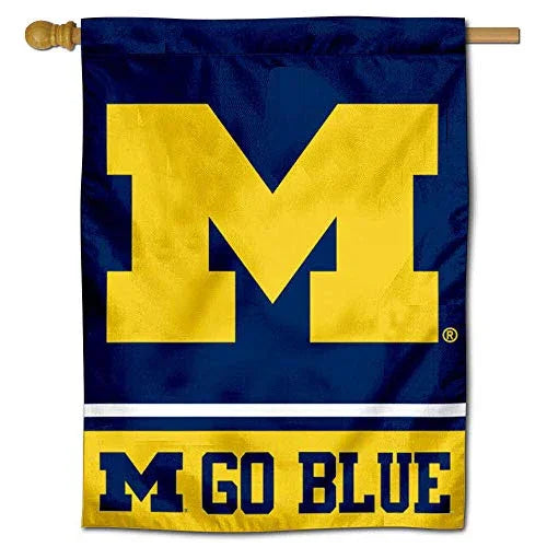 Michigan Wolverines Go Blue House Flag Banner - 757 Sports Collectibles