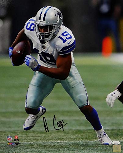 Amari Cooper Autographed Dallas Cowboys 16x20 Running White Jersey PF Photo- JSA W Auth Black - 757 Sports Collectibles