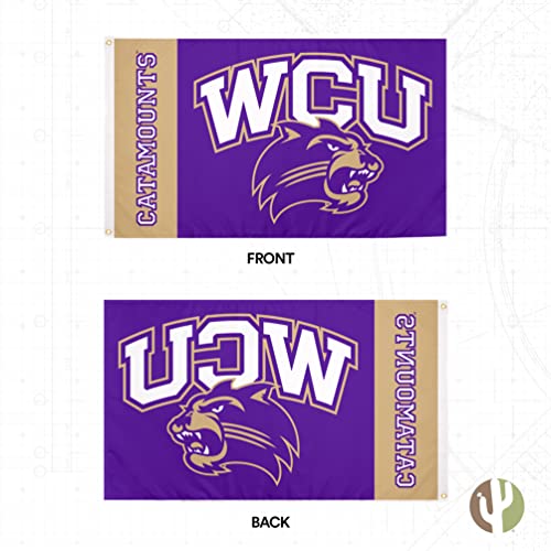 Desert Cactus Western Carolina University Flag Catamounts WCU Flags Banners 100% Polyester Indoor Outdoor 3x5 (Team Name) - 757 Sports Collectibles