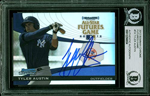 Yankees Tyler Austin Signed 2012 Bowman Chrome FG #TA Rookie Card BAS Slabbed - 757 Sports Collectibles