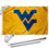 West Virginia Mountaineers Gold Flag with Pole and Bracket Complete Set - 757 Sports Collectibles