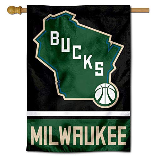 Milwaukee Bucks State of Wisconsin Two Ply and Double Sided House Flag - 757 Sports Collectibles