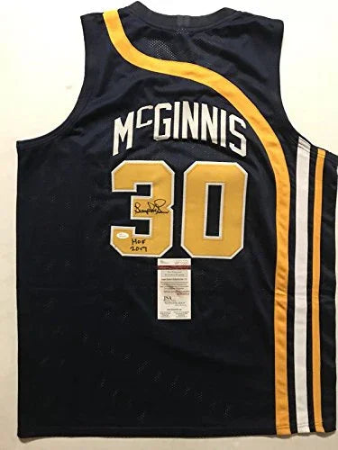 Autographed/Signed George McGinnis"HOF 17" Indiana Blue Basketball Jersey JSA COA - 757 Sports Collectibles