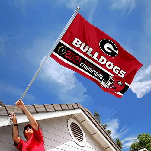 College Flags & Banners Co. Georgia Bulldogs National Football 2021 Champions 3x5 Grommet Flag - 757 Sports Collectibles