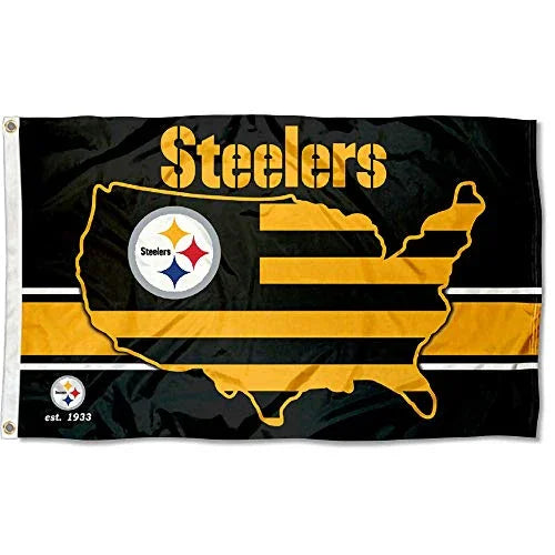WinCraft Pittsburgh Steelers Nation USA American Country 3x5 Flag - 757 Sports Collectibles
