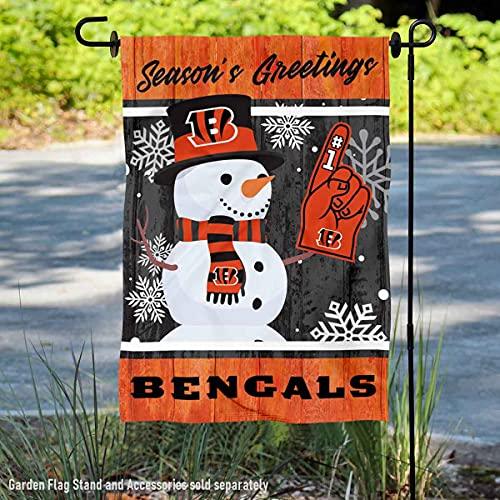 Cincinnati Bengals Holiday Winter Snow Garden Flag Double Sided Banner - 757 Sports Collectibles