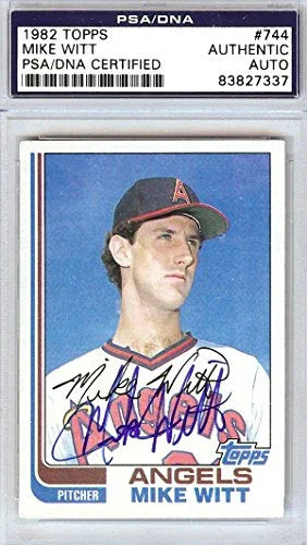 Mike Witt Autographed 1982 Topps Rookie Card #744 Angels PSA/DNA #83827337