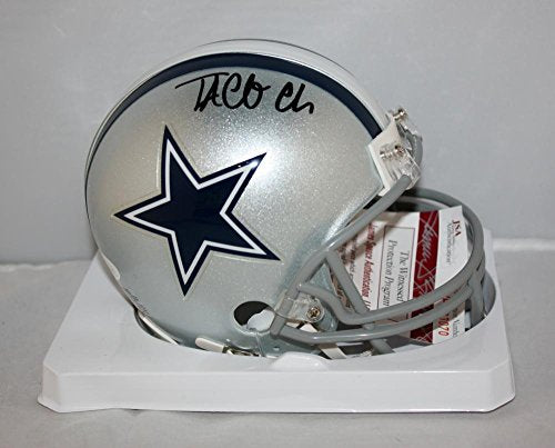 Taco Charlton Autographed Dallas Cowboys Mini Helmet JSA Witness Auth Black
