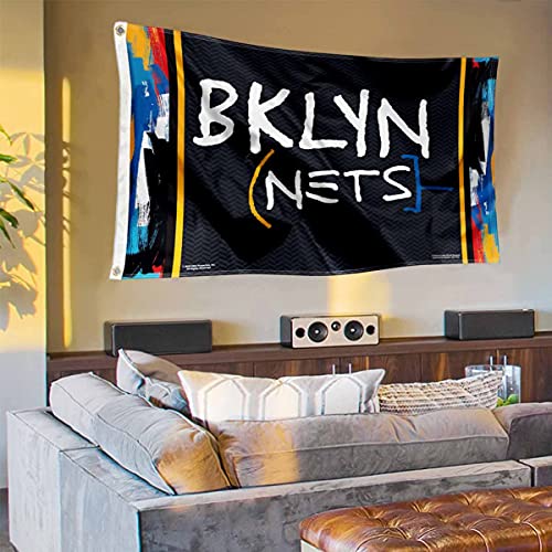 WinCraft Brooklyn Nets City Edition Indoor Outdoor Flag - 757 Sports Collectibles