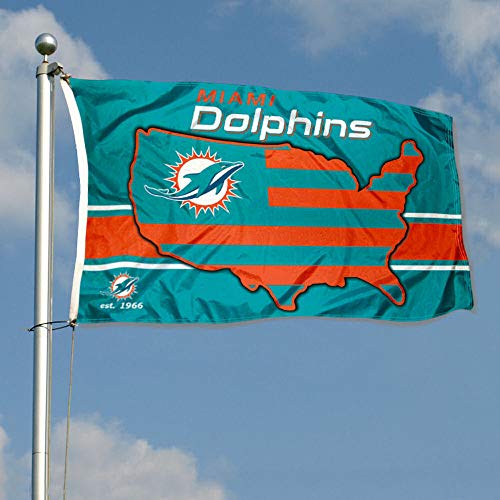 WinCraft Miami Dolphins Nation USA American Country 3x5 Flag - 757 Sports Collectibles