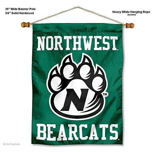 Northwest Bearcats House Flag and Wood Banner Pole Set - 757 Sports Collectibles