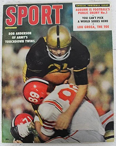 1958 Sport Magazine November Bo Anderson Army on Cover NO LABEL 136117