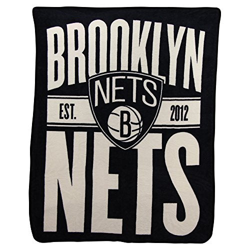 NORTHWEST NBA Brooklyn Nets Micro Raschel Throw Blanket, 46" x 60", Clear Out - 757 Sports Collectibles