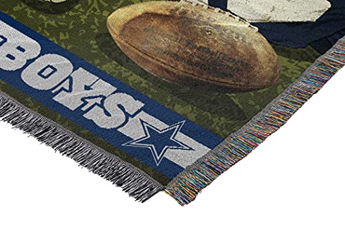 NORTHWEST NFL Dallas Cowboys Woven Tapestry Throw Blanket, 48" x 60", Vintage - 757 Sports Collectibles