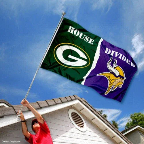 WinCraft Packers and Vikings House Divided Flag - 757 Sports Collectibles