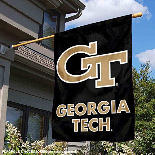 Georgia Tech Black 28 in x 40 in Two Sided House Flag - 757 Sports Collectibles