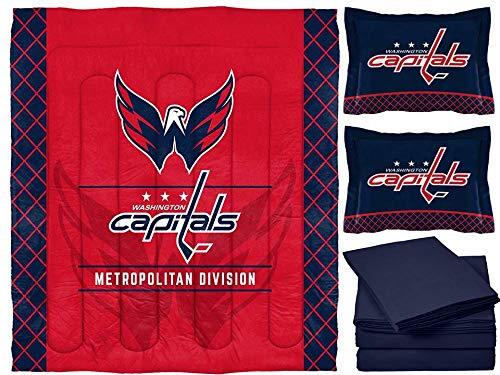 NORTHWEST NHL Washington Capitals Bed in a Bag Set, Full, Rotary Legacy - 757 Sports Collectibles